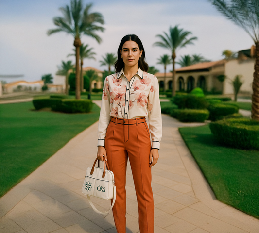 Peach Blossom Crepe Shirt